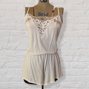 Victoria’s Secret Pink Lace Pajama Shorts Camisole Top One Piece Romper